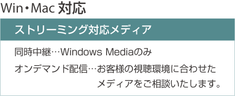 Windows標準装備のWindowsMediaに対応
